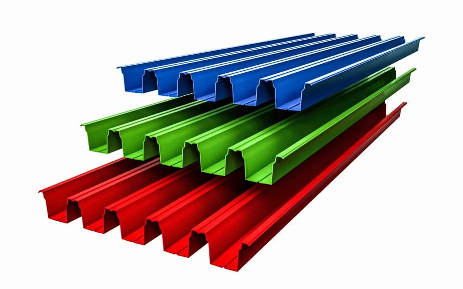 Profiled roof and wall cladding sheets in several colours